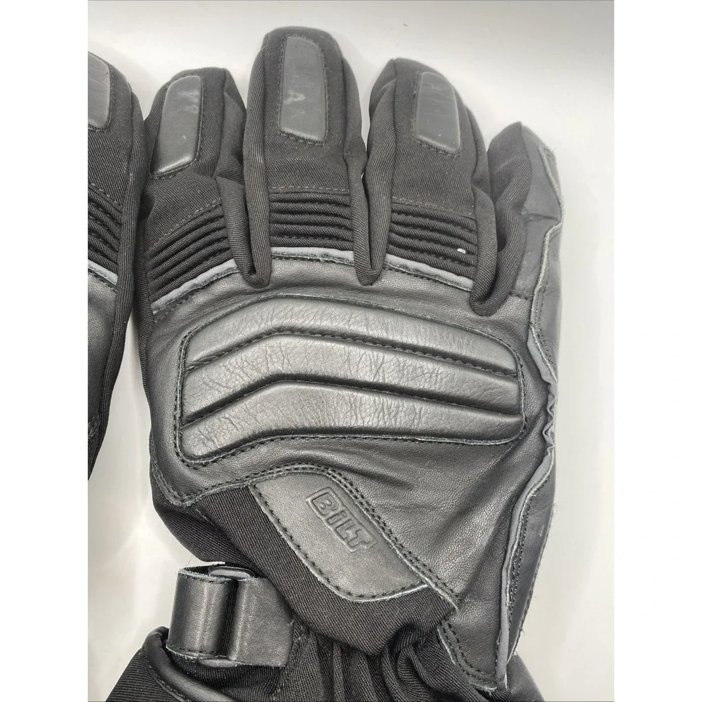 BILT Men's 5XL Motorcycle Riding Gloves Black Leather Waterproof Gauntlet - Picture 4 of 16